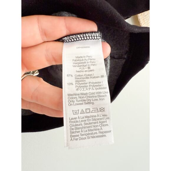 Madewell | NWT | Puff-Sleeve Sweatshirt Tee in Jet Black | Sz XS - Picture 5 of 8